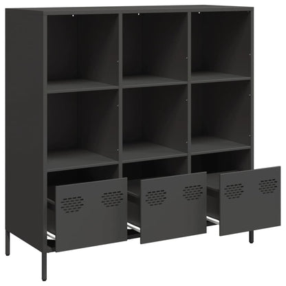Hoge kast 101,5x39x103,5 cm staal zwart