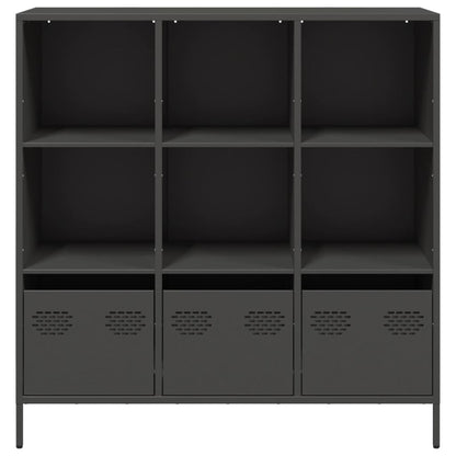 Hoge kast 101,5x39x103,5 cm staal zwart
