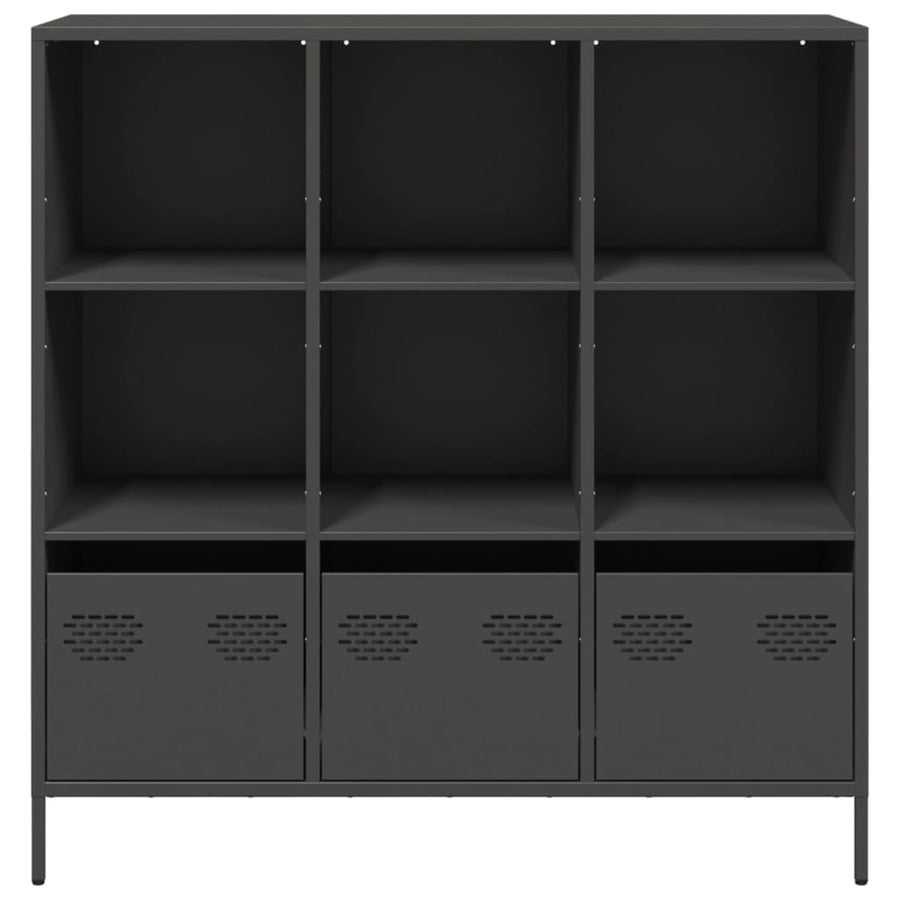 Hoge kast 101,5x39x103,5 cm staal zwart