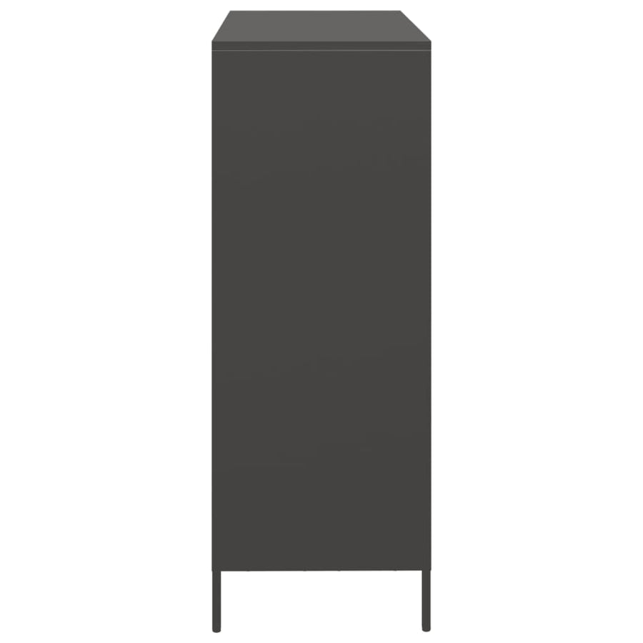 Hoge kast 101,5x39x103,5 cm staal zwart