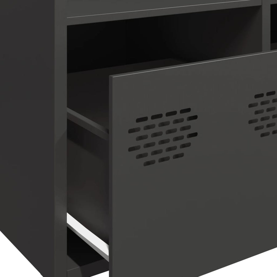 Hoge kast 101,5x39x103,5 cm staal zwart