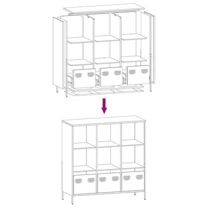 Hoge kast 101,5x39x103,5 cm staal zwart