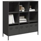 Tall cabinet 101.5x39x103.5 cm steel black