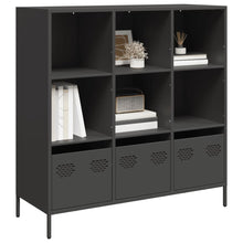 Hoge kast 101,5x39x103,5 cm staal zwart