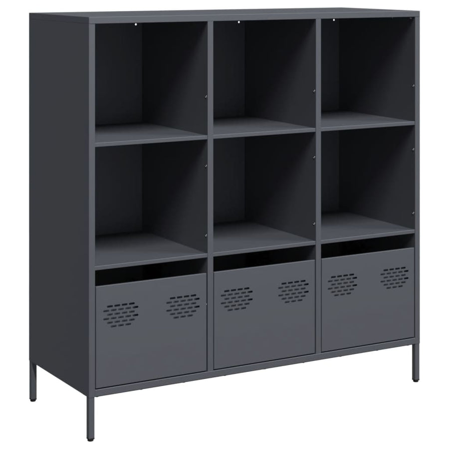 Hoge kast 101,5x39x103,5 cm staal antracietkleurig
