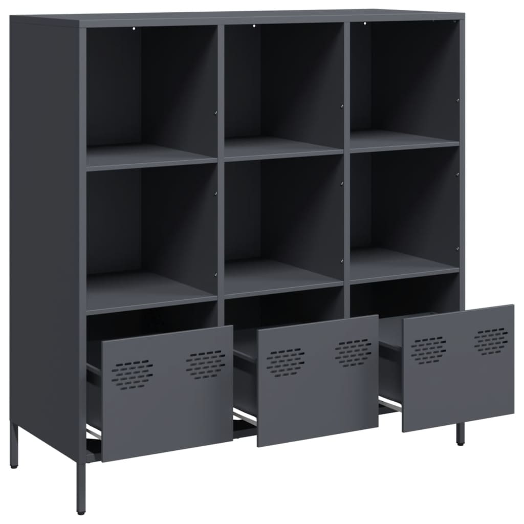 Hoge kast 101,5x39x103,5 cm staal antracietkleurig