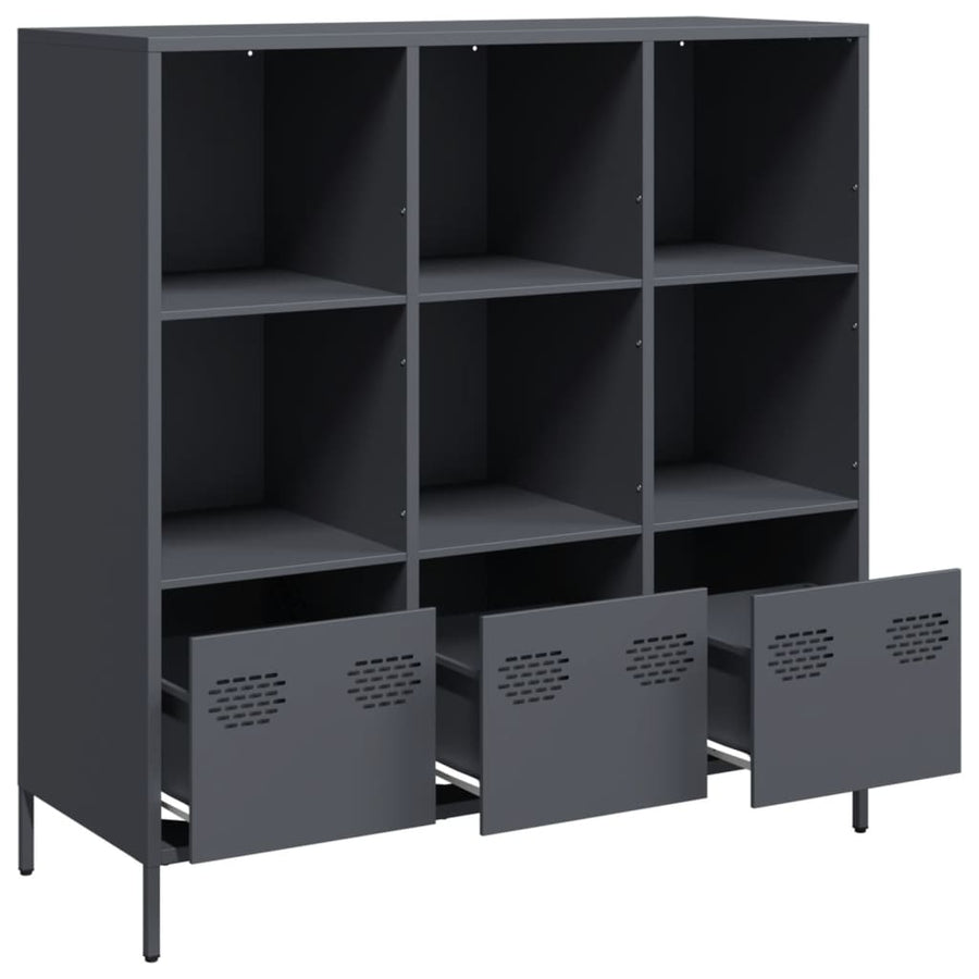 Hoge kast 101,5x39x103,5 cm staal antracietkleurig
