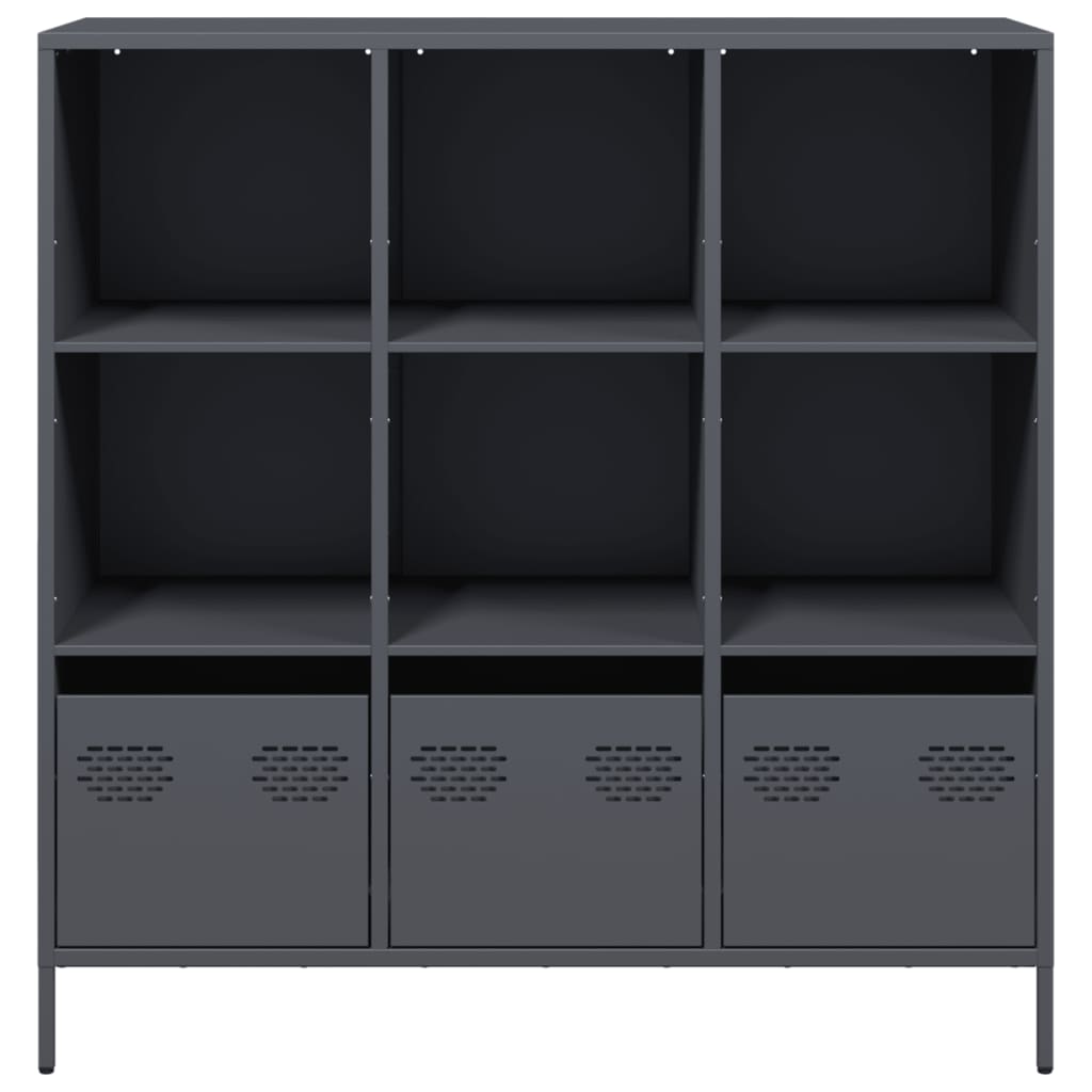 Hoge kast 101,5x39x103,5 cm staal antracietkleurig