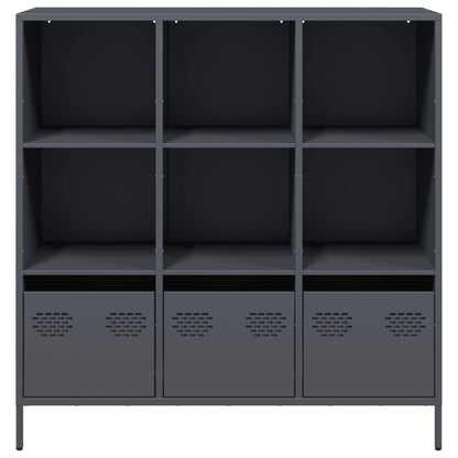 Hoge kast 101,5x39x103,5 cm staal antracietkleurig