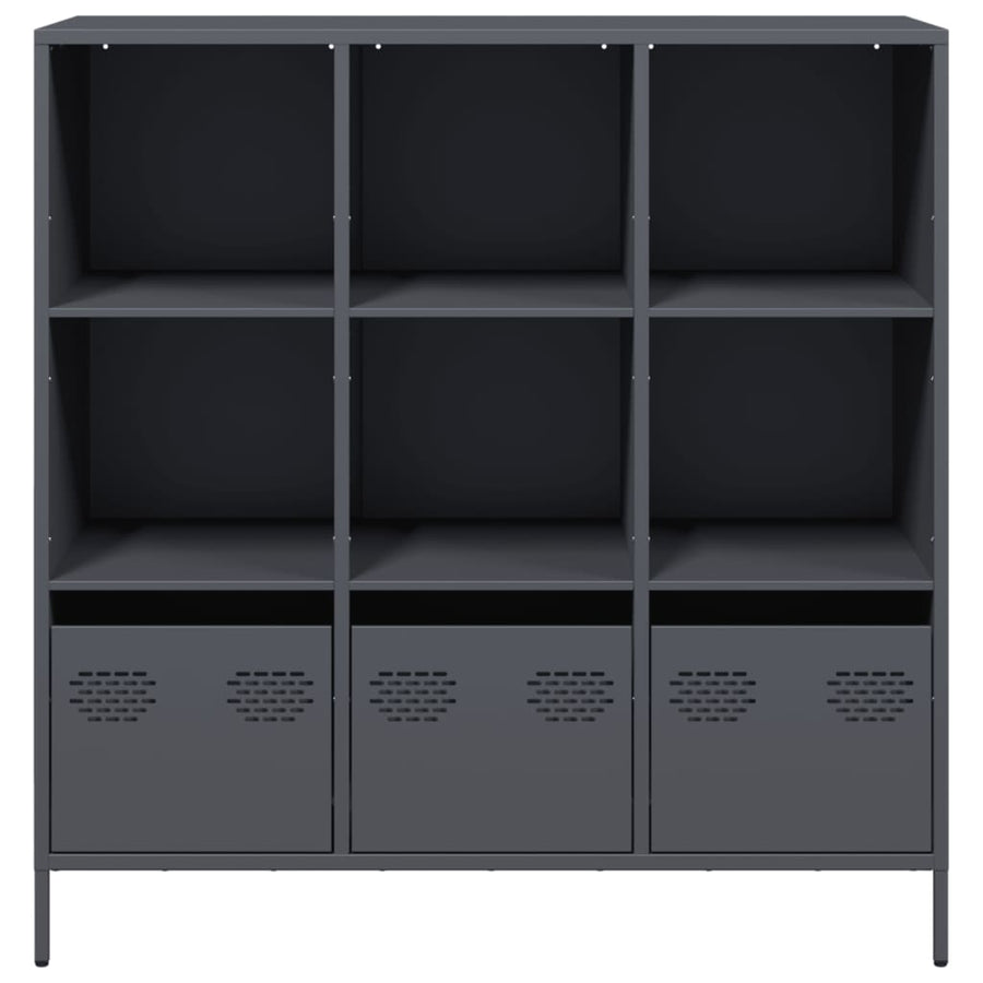 Hoge kast 101,5x39x103,5 cm staal antracietkleurig