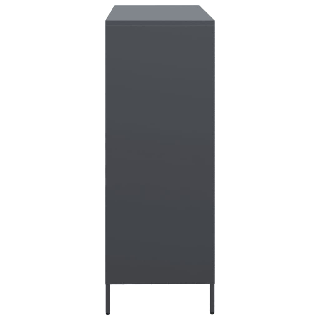 Hoge kast 101,5x39x103,5 cm staal antracietkleurig