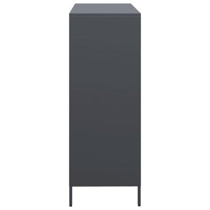 Hoge kast 101,5x39x103,5 cm staal antracietkleurig