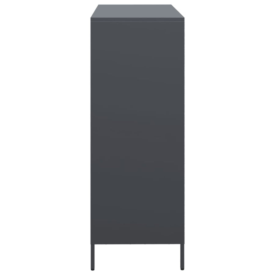 Hoge kast 101,5x39x103,5 cm staal antracietkleurig