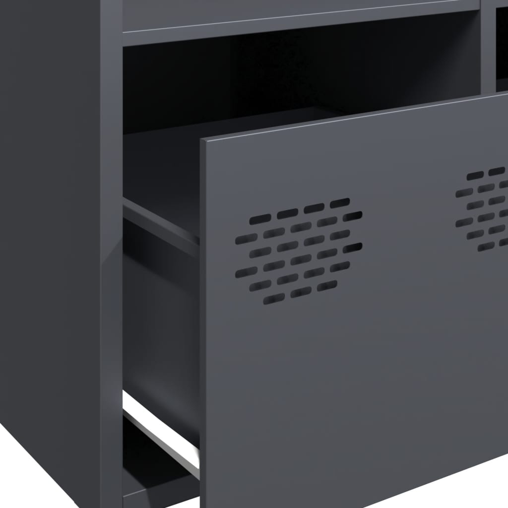 Hoge kast 101,5x39x103,5 cm staal antracietkleurig