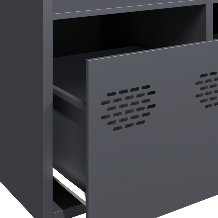 Hoge kast 101,5x39x103,5 cm staal antracietkleurig