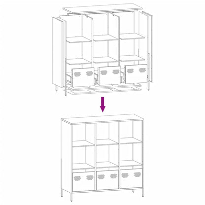 Hoge kast 101,5x39x103,5 cm staal antracietkleurig
