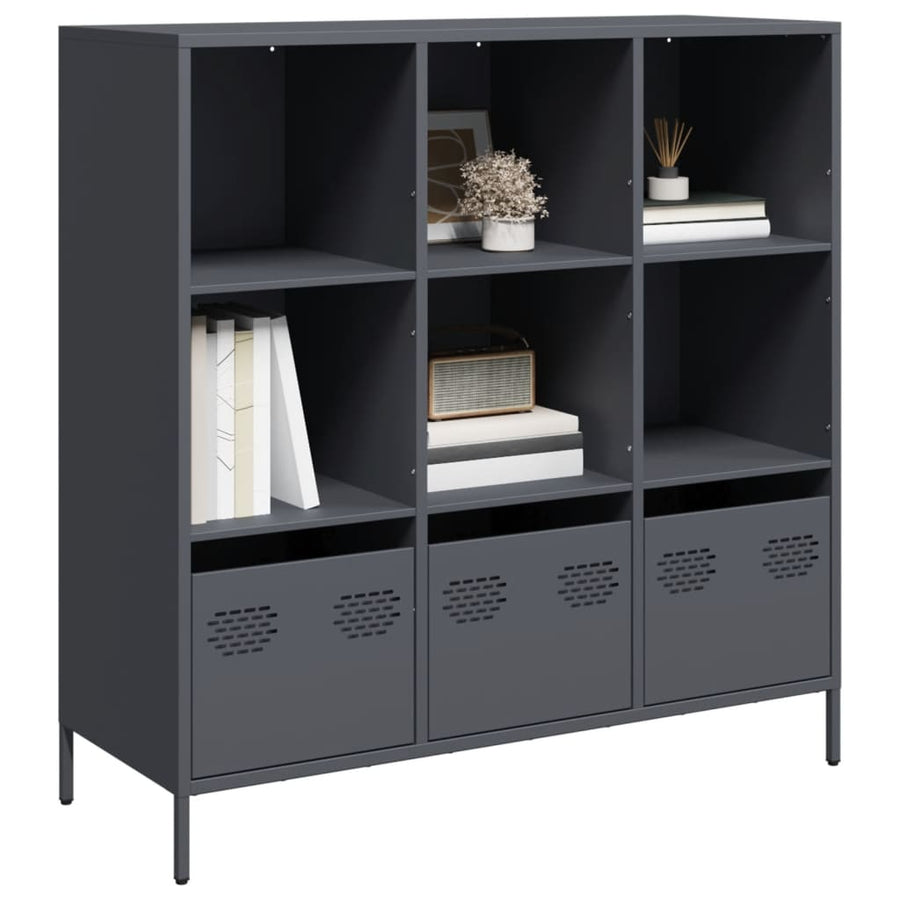 Hoge kast 101,5x39x103,5 cm staal antracietkleurig