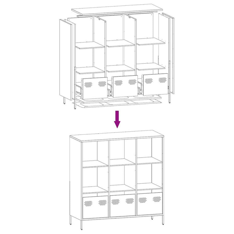 Hoge kast 101,5x39x103,5 cm staal wit