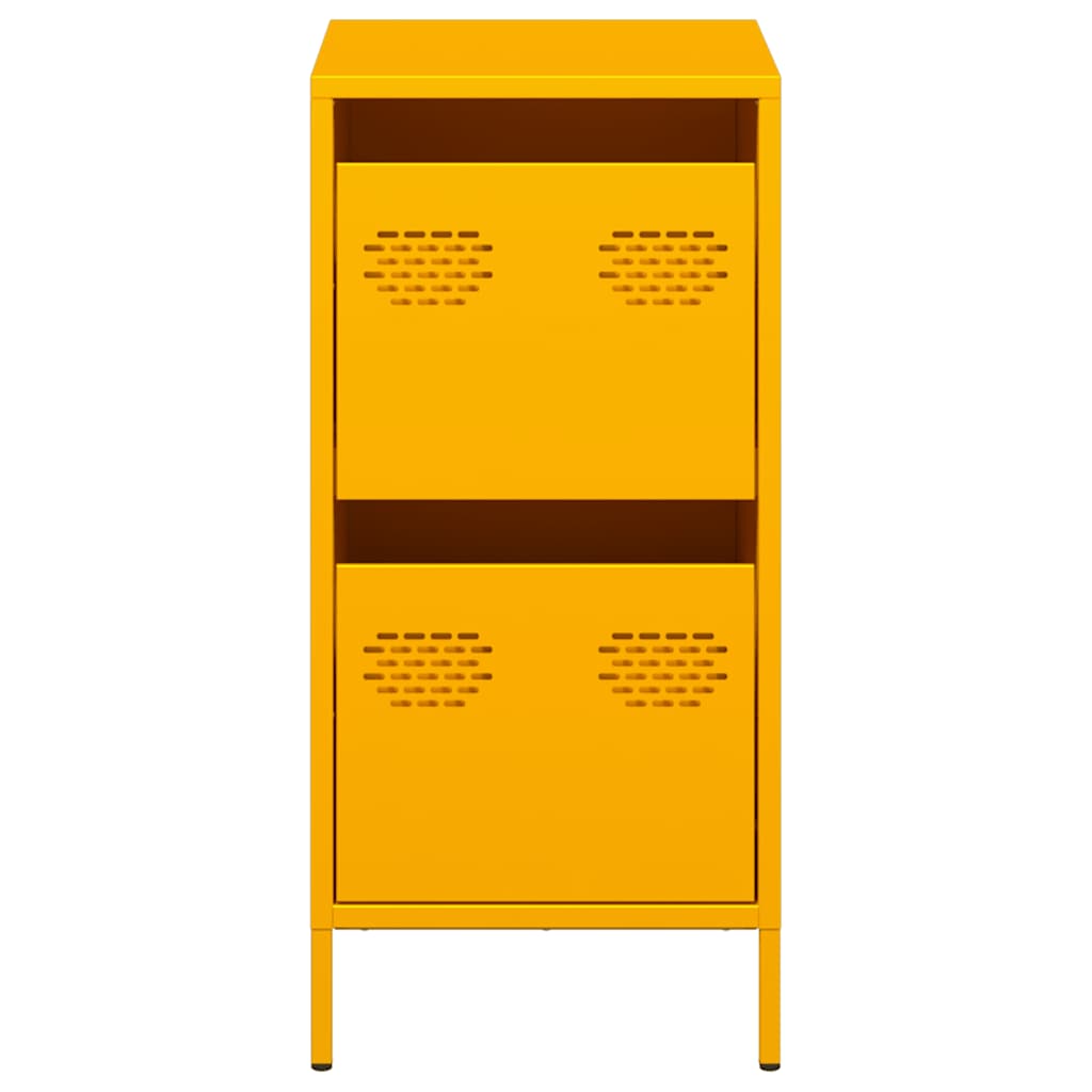 Dressoir 35x39x73,5 cm koudgewalst staal mosterdgeel