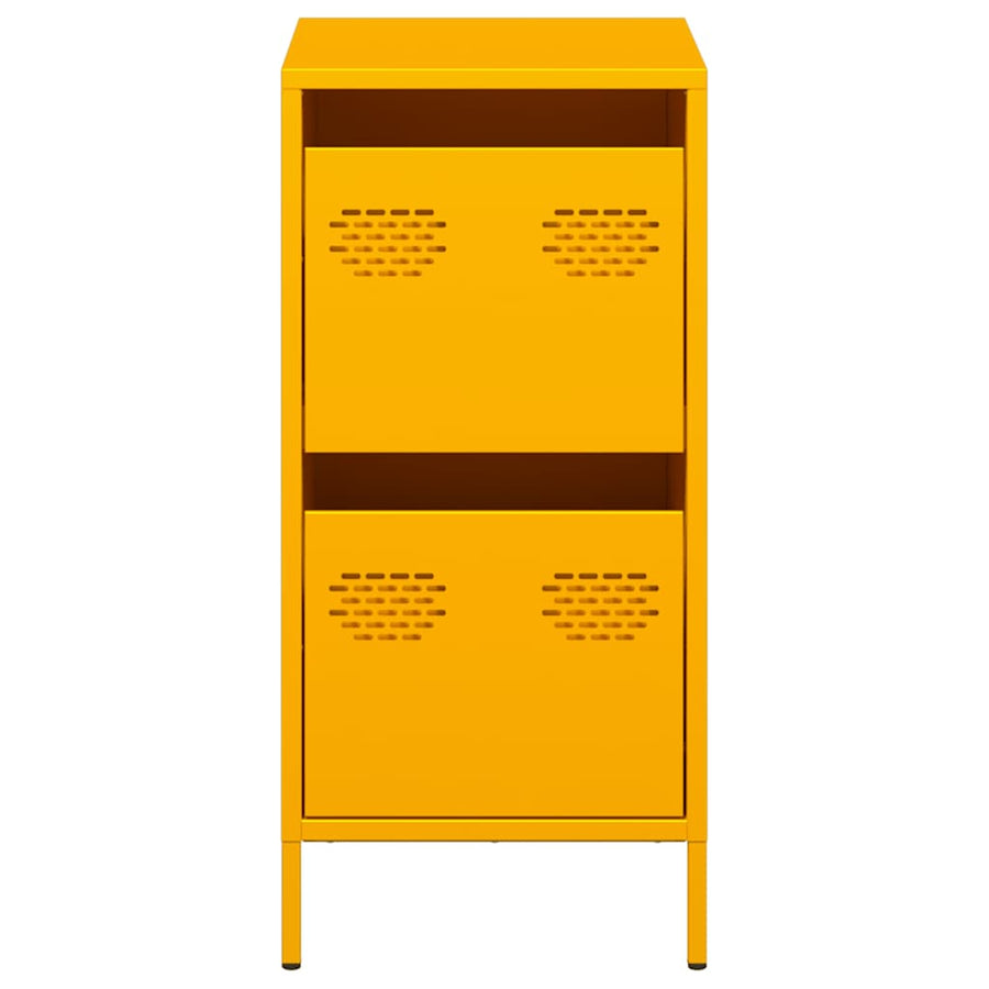 Dressoir 35x39x73,5 cm koudgewalst staal mosterdgeel