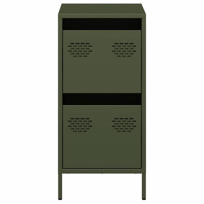 Dressoir 35x39x73,5 cm koudgewalst staal olijfgroen