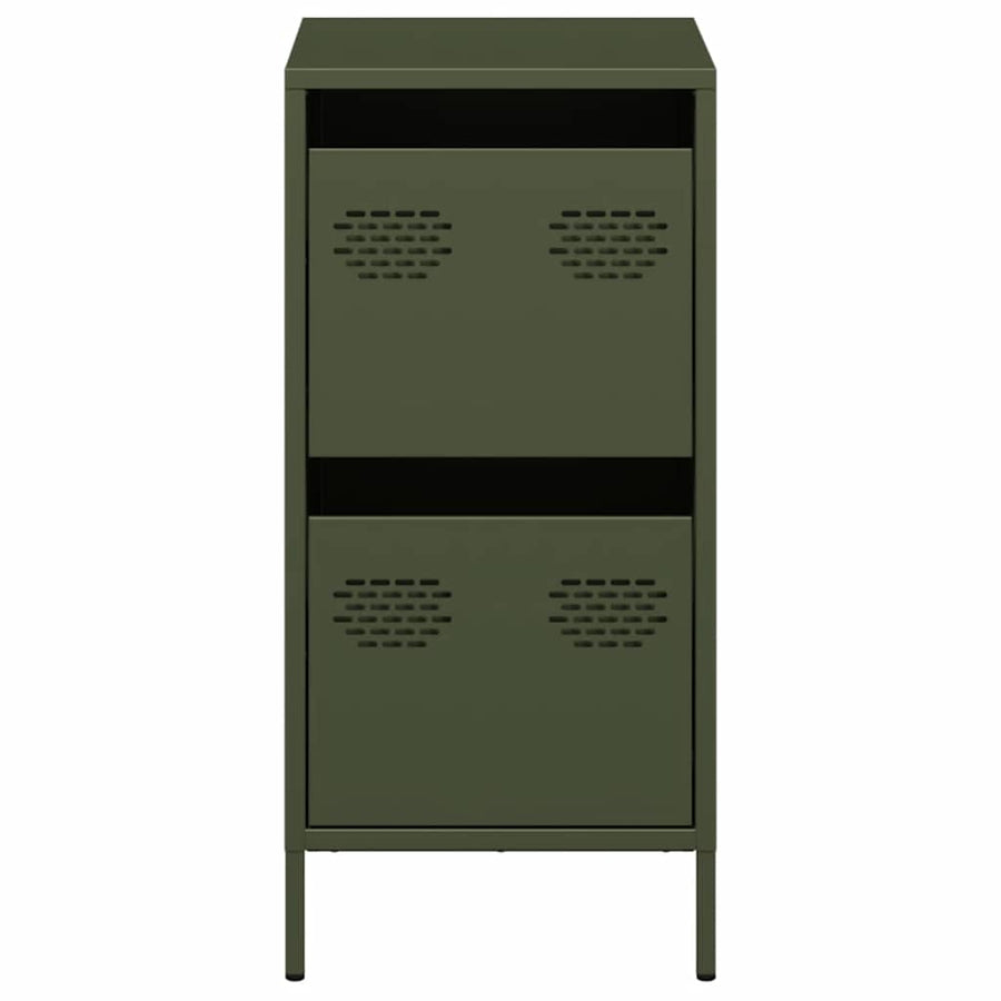 Dressoir 35x39x73,5 cm koudgewalst staal olijfgroen