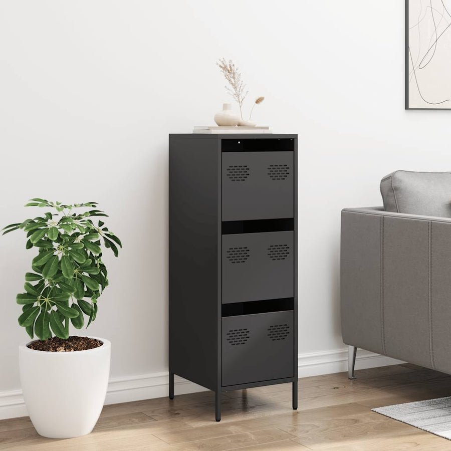 Hoge kast 39x35x103,5 cm staal zwart