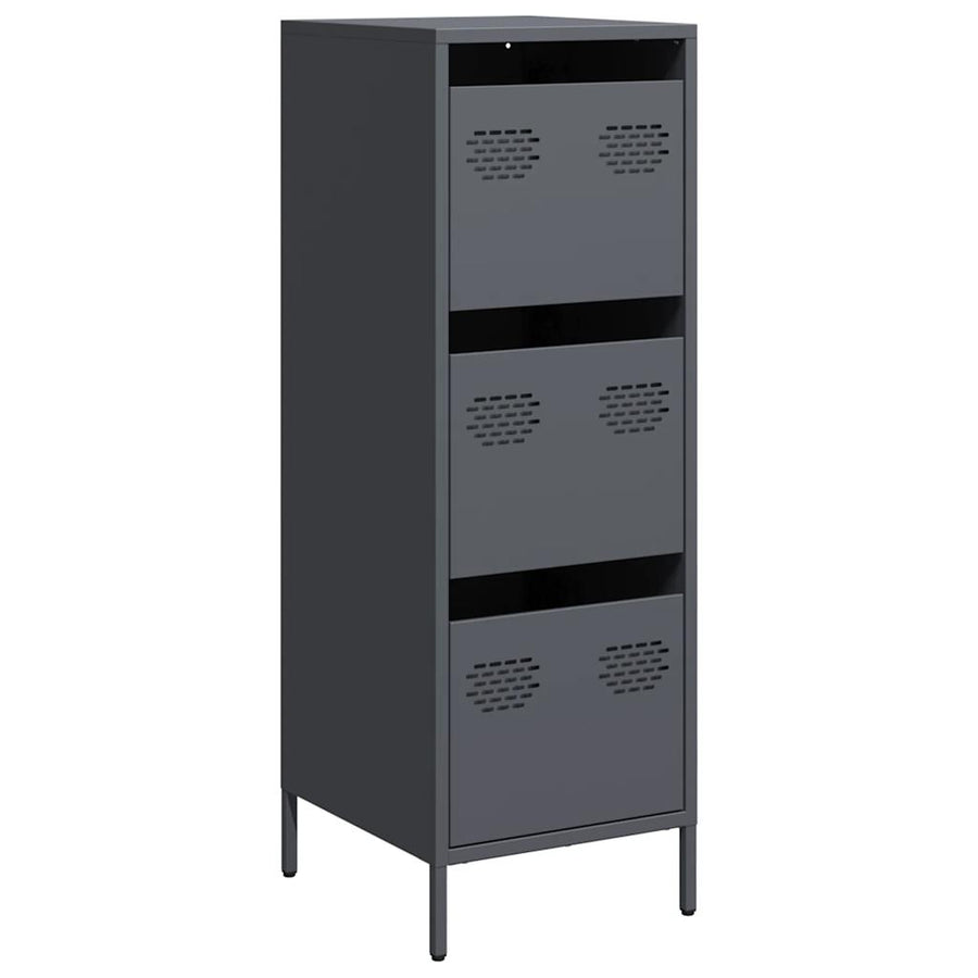 Hoge kast 39x35x103,5 cm staal antracietkleurig