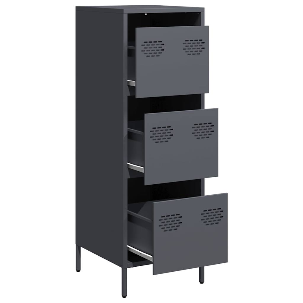Hoge kast 39x35x103,5 cm staal antracietkleurig