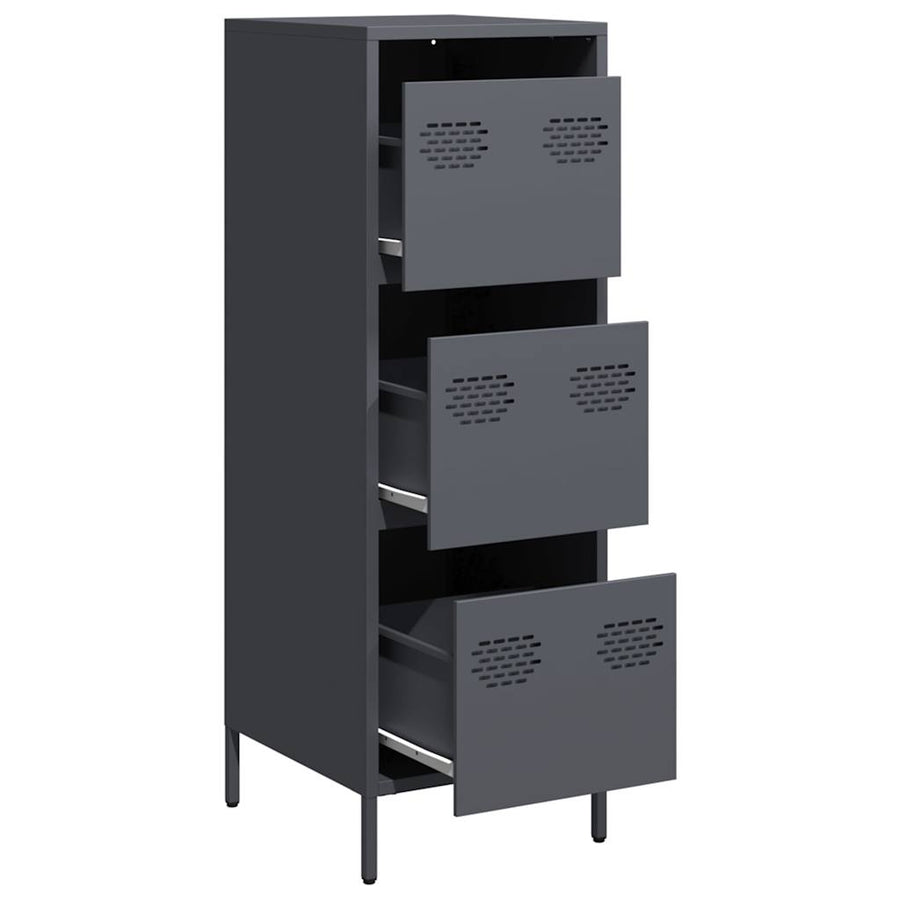 Hoge kast 39x35x103,5 cm staal antracietkleurig