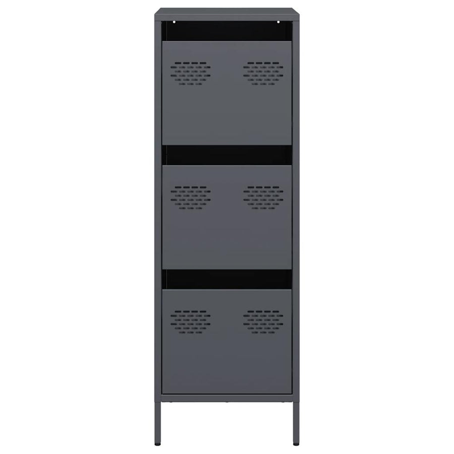 Hoge kast 39x35x103,5 cm staal antracietkleurig