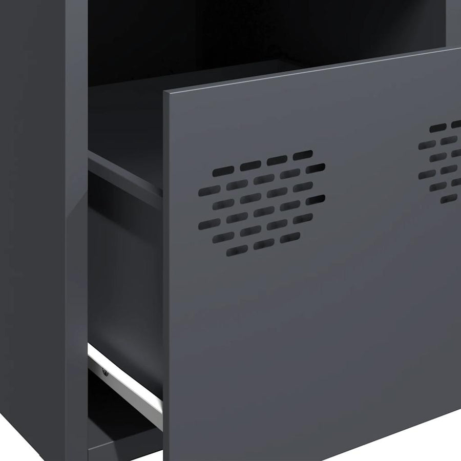 Hoge kast 39x35x103,5 cm staal antracietkleurig