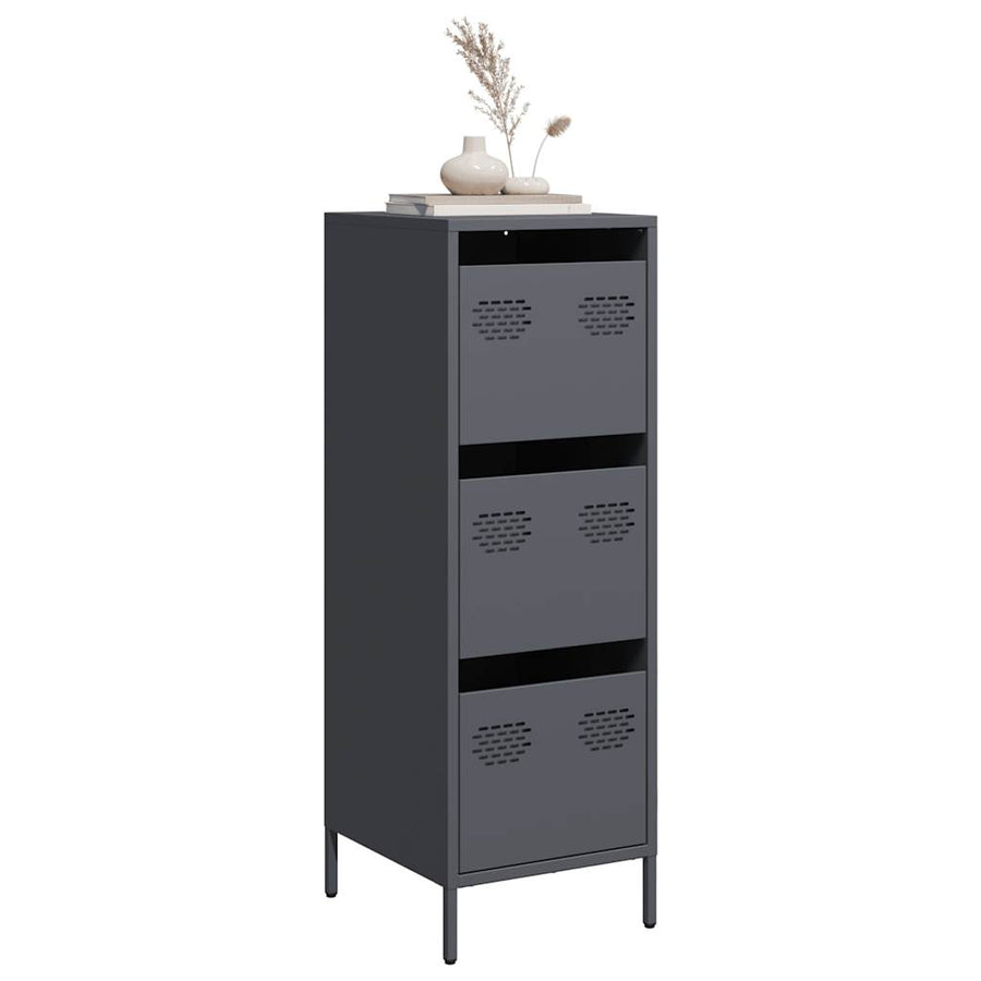 Hoge kast 39x35x103,5 cm staal antracietkleurig