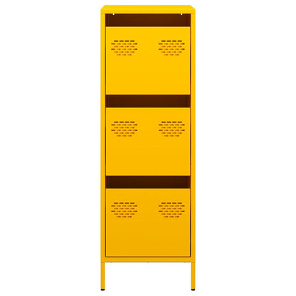 Hoge kast 39x35x103,5 cm staal mosterdgeel