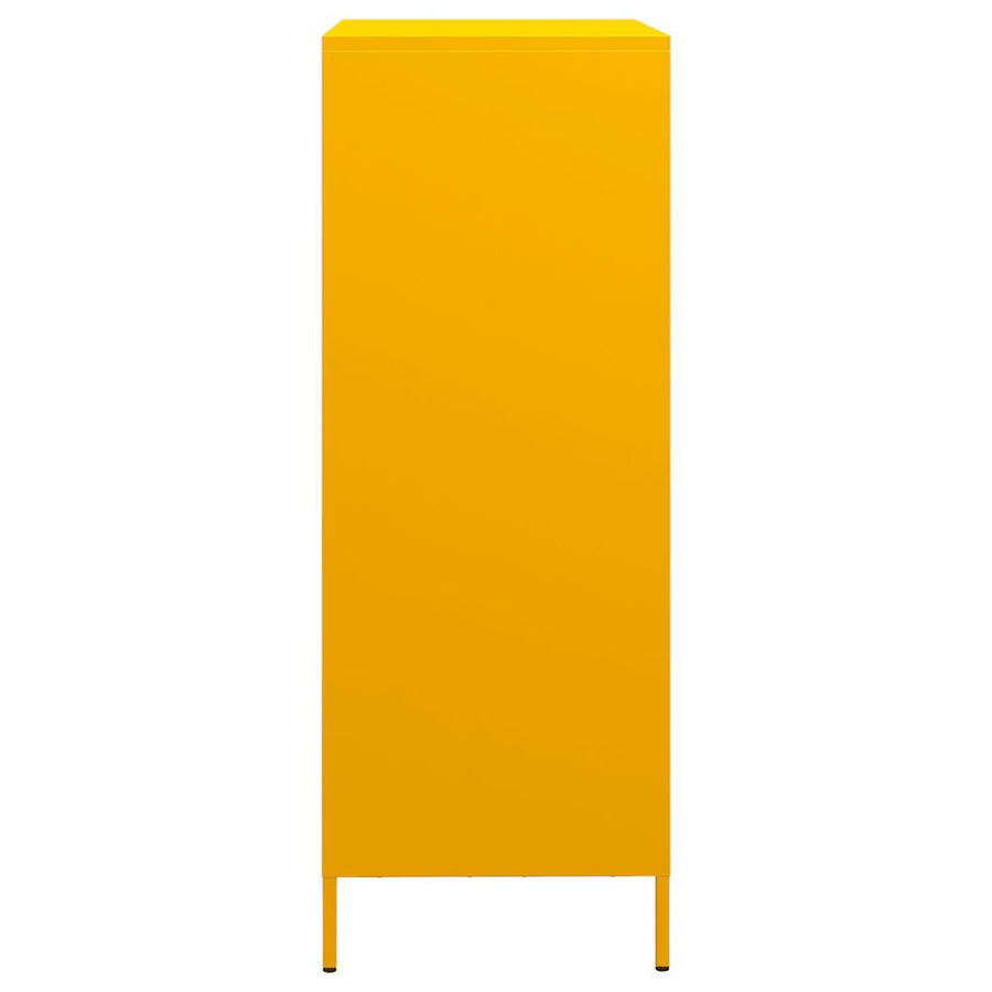 Hoge kast 39x35x103,5 cm staal mosterdgeel