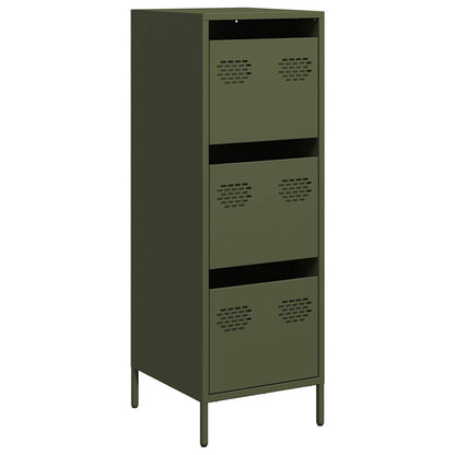 Hoge kast 39x35x103,5 cm staal olijfgroen