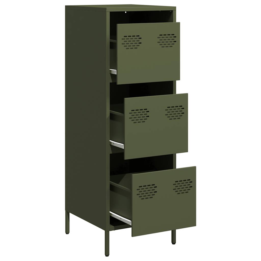 Hoge kast 39x35x103,5 cm staal olijfgroen