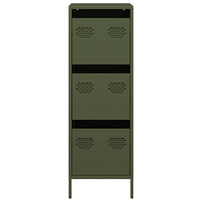 Hoge kast 39x35x103,5 cm staal olijfgroen
