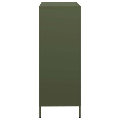 Hoge kast 39x35x103,5 cm staal olijfgroen