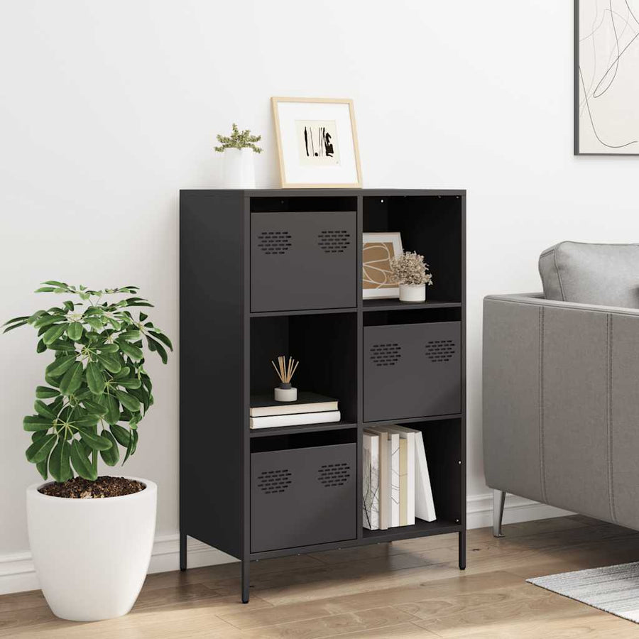 Hoge kast 68x39x103,5 cm staal zwart