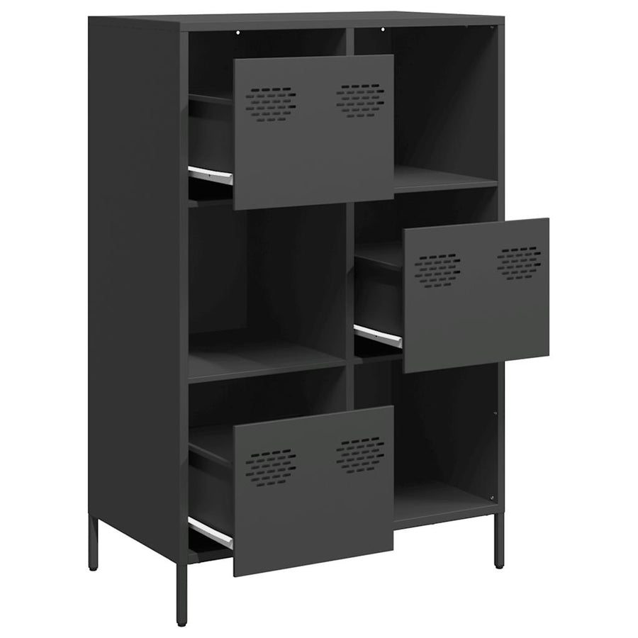 Hoge kast 68x39x103,5 cm staal zwart