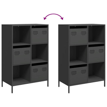 Hoge kast 68x39x103,5 cm staal zwart