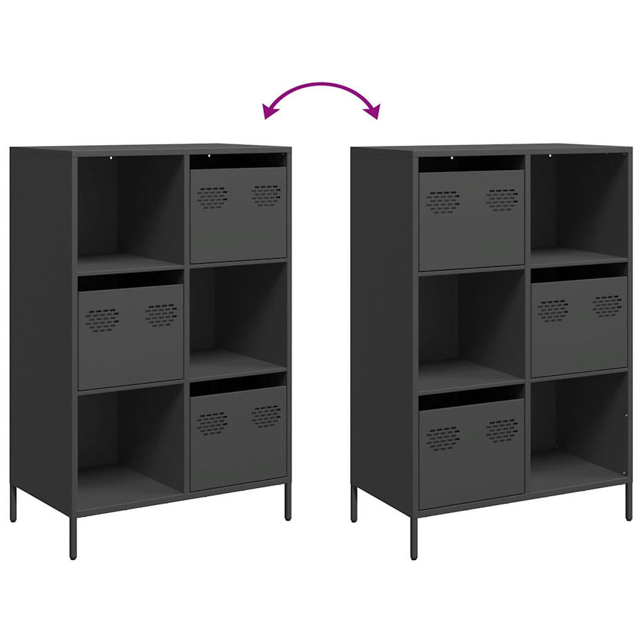Hoge kast 68x39x103,5 cm staal zwart