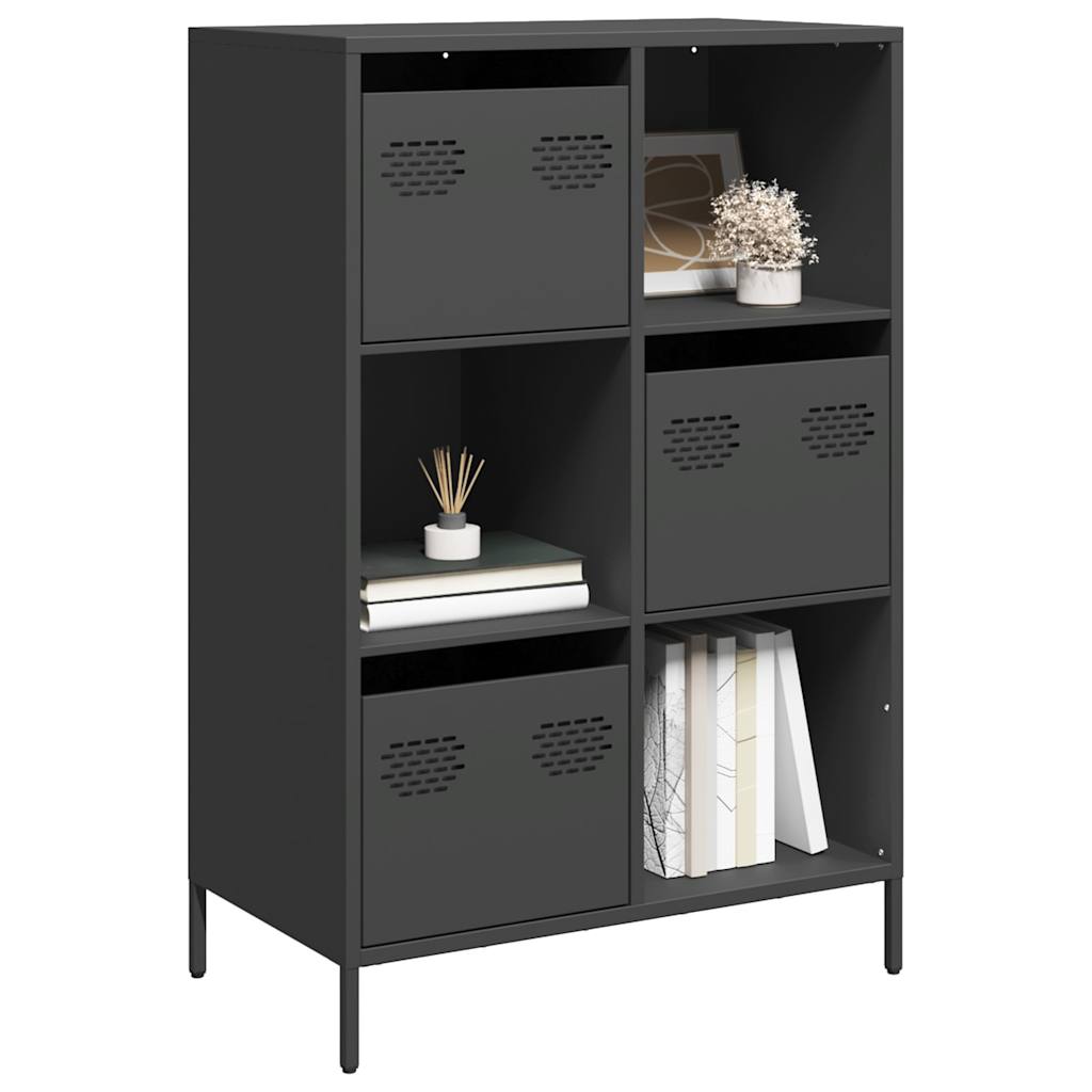 Hoge kast 68x39x103,5 cm staal zwart