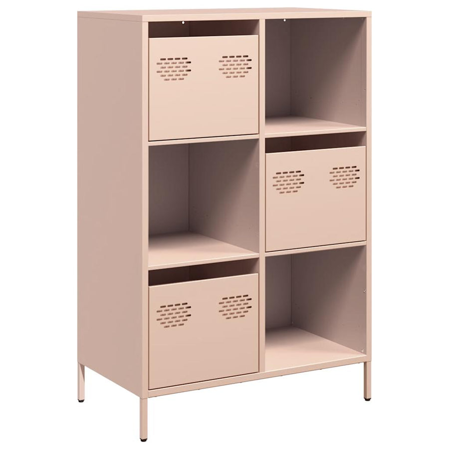 Hoge kast 68x39x103,5 cm staal roze