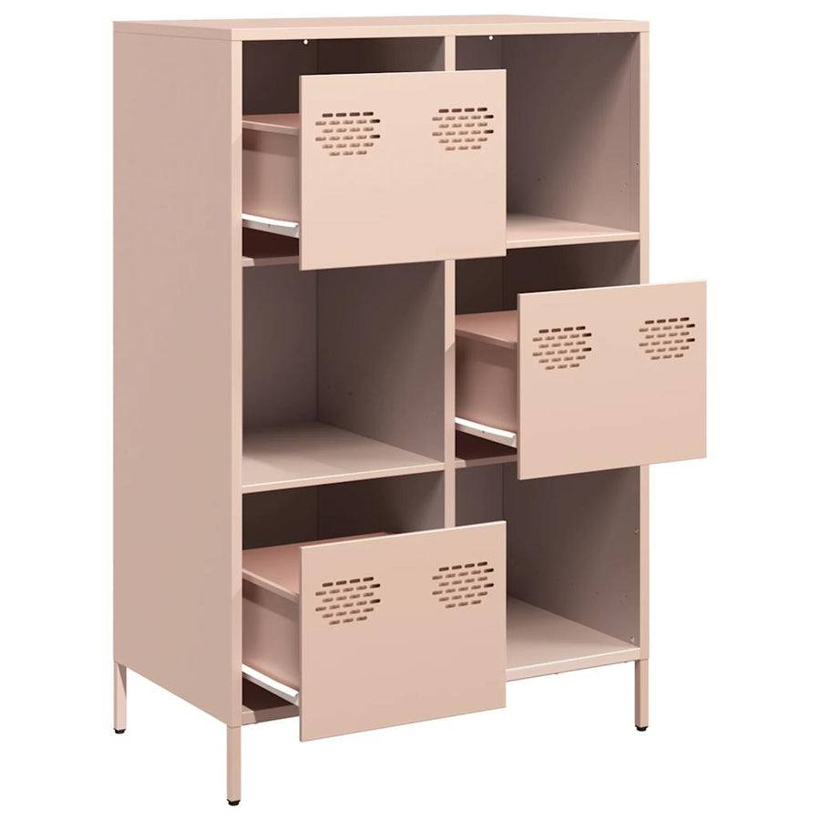Hoge kast 68x39x103,5 cm staal roze