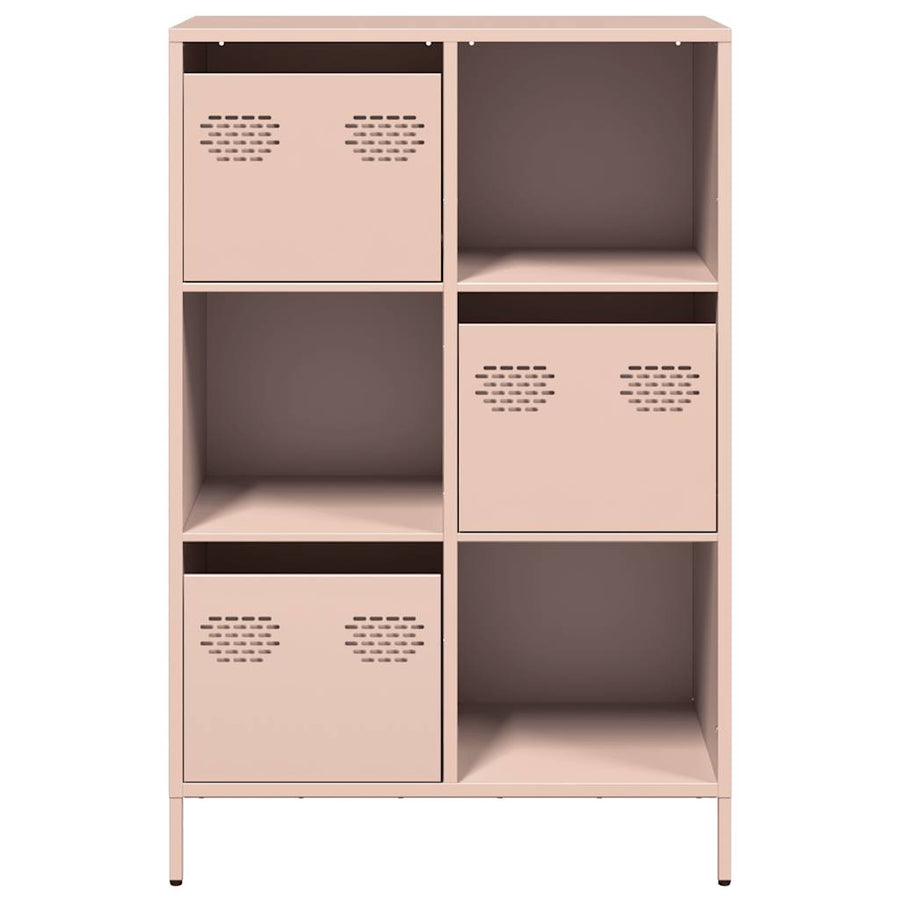 Hoge kast 68x39x103,5 cm staal roze