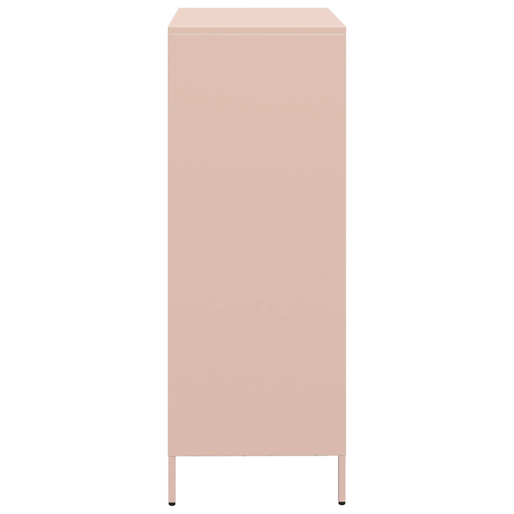 Hoge kast 68x39x103,5 cm staal roze