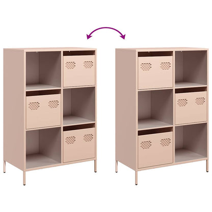 Hoge kast 68x39x103,5 cm staal roze