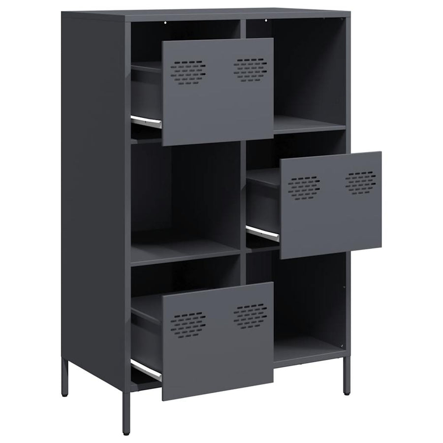 Hoge kast 68x39x103,5 cm staal antracietkleurig